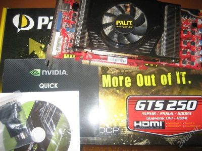 Лот: 1727401. Фото: 1. Palit GeForce GTS 250 512Mb 256... Видеокарты