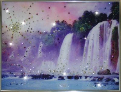 Лот: 21290815. Фото: 1. Картина Долина Водопадов с кристаллами... Другое (сувениры, подарки)