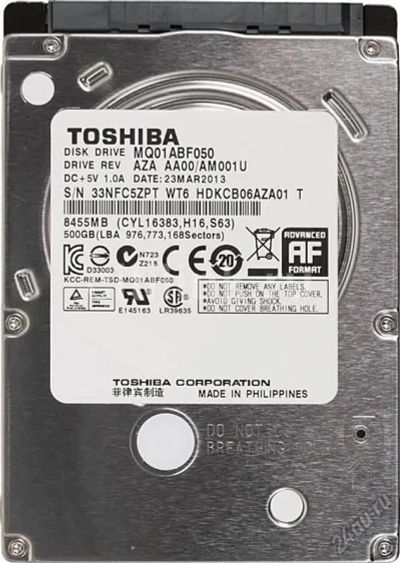 Лот: 5823149. Фото: 1. HDD Toshiba TSB-MQ01ABF050 SATA3... Жёсткие диски (HDD)