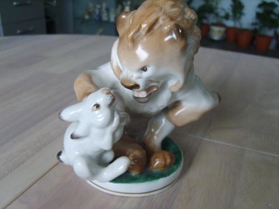 Лот: 4796521. Фото: 1. статуэтка, заяц во хмелю, лфз. Фарфор, керамика