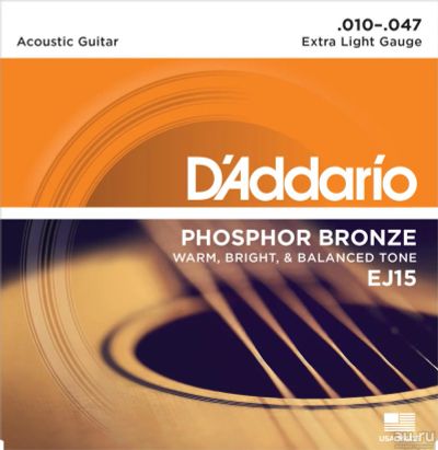 Лот: 8999647. Фото: 1. Струны D`addario EJ15, 010 - 047... Другие струнные