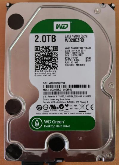 Лот: 21732463. Фото: 1. WD 2Tb (не исправен). Жёсткие диски (HDD)