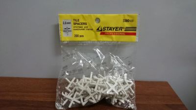 Лот: 9539972. Фото: 1. Крестики для кафеля Stayer 2,5... Кафель, гранит, интерьерный камень