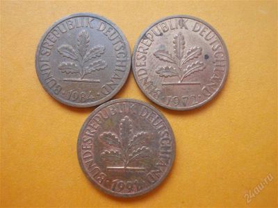 Лот: 2675808. Фото: 1. Германия 1 пфенинг,3 монеты одним... Германия и Австрия