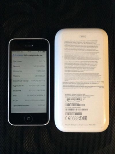 Лот: 7926773. Фото: 1. Apple iPhone 5c 16gb White - a1507... Смартфоны