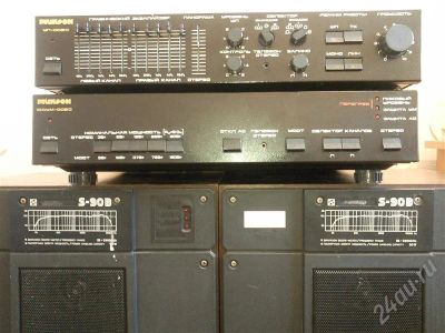 Лот: 489485. Фото: 1. Усилитель Микрон с колонками s-90B. Пассивные акустические системы