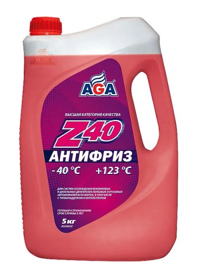 Лот: 5527003. Фото: 1. Антифриз AGA красный -40C +123C... Масла, жидкости