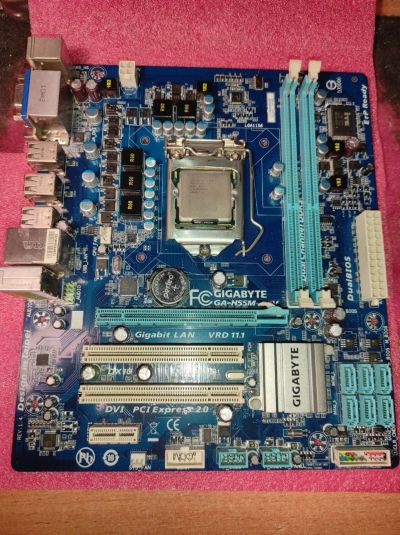 Лот: 24983703. Фото: 1. Gigabyte ga-h55m-s2v+i3 540. Материнские платы