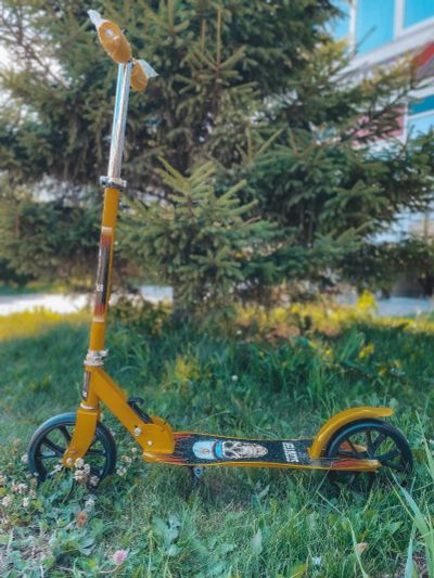 Лот: 18113821. Фото: 1. Самокат городской Scooter оранжевый. Роликовые коньки, скейтборды, самокаты