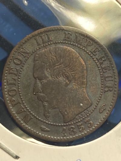 Лот: 19815644. Фото: 1. Франция 5 сантимов, 1853 Отметка... Европа