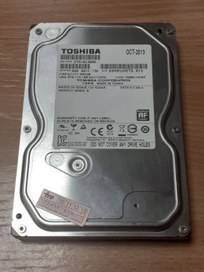 Лот: 22453618. Фото: 1. 500gb HDD Toshiba, для компьютера... Жёсткие диски