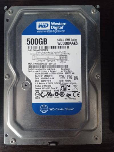 Лот: 19700996. Фото: 1. Hdd жёсткий диск WD5000AAKS 500... Жёсткие диски (HDD)