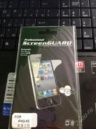 Лот: 2555785. Фото: 1. Глянцевая плёнка для iphone 4... Защитные стёкла, защитные плёнки