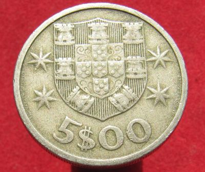 Лот: 15890610. Фото: 1. Португалия 5 эскудо, 1964г. Остальные страны