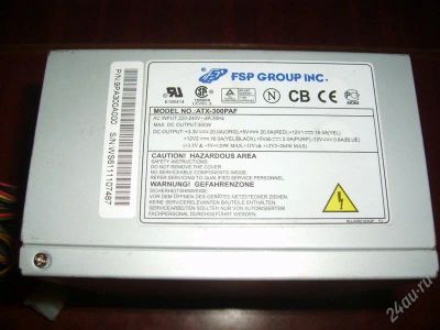 Лот: 2103887. Фото: 1. Блок питания FSP 300W 20+4+4pin... Корпуса, блоки питания