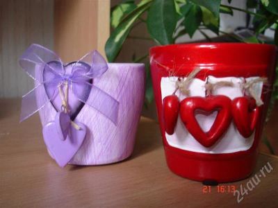 Лот: 367147. Фото: 1. Горшочки для цветов 2 шт. Кашпо, горшки, вазоны для цветов