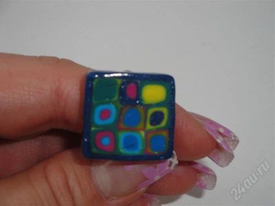 Лот: 574455. Фото: 1. Изделия из полимерной глины,кольцо... Кольца, перстни