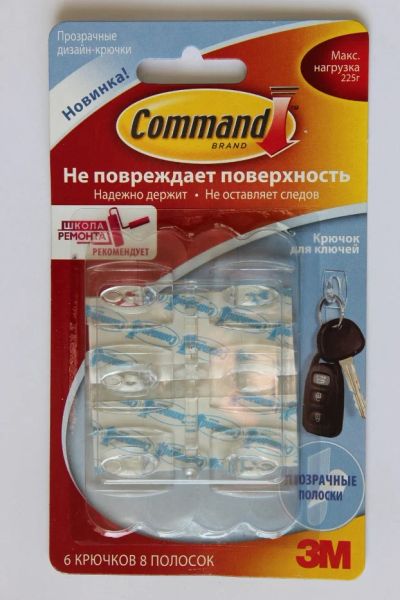 Лот: 7117406. Фото: 1. 17006 CLR Легкоудаляемый прозрачный... Крючки, вешалки