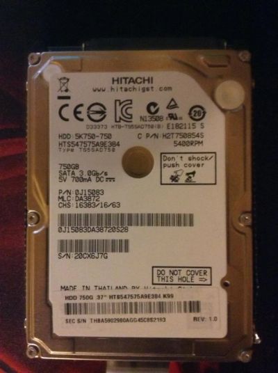 Лот: 6622953. Фото: 1. Жесткий диск Hitachi для ноутбука. Жёсткие диски (HDD)