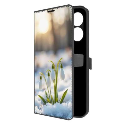 Лот: 25543584. Фото: 1. Чехол Krutoff Eco Book "Подснежники... Чехлы, бамперы