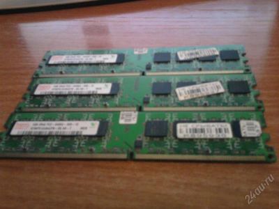 Лот: 2400599. Фото: 1. Оперативка Hynix DDR2 3шт по 1гигу. Оперативная память