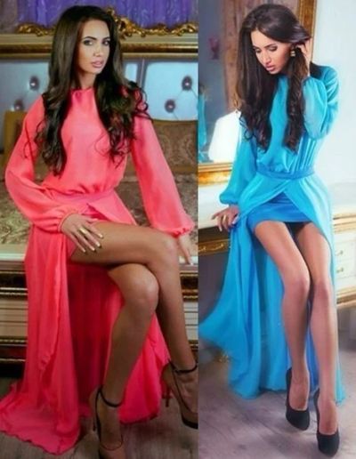 Лот: 7493492. Фото: 1. Платье шифоновое коралловое закрытое. Платья