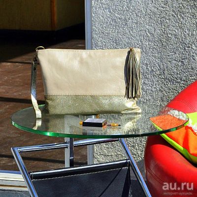 Лот: 17203382. Фото: 1. Большой кожаный клатч Золотой... Работа с кожей