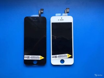 Лот: 14409623. Фото: 1. Дисплей iPhone 5S чёрный/белый. Дисплеи, дисплейные модули, тачскрины