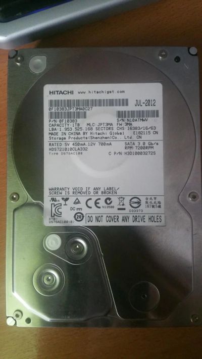 Лот: 7035445. Фото: 1. Hitachi 1Tb. Жёсткие диски (HDD)