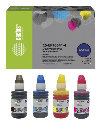 Лот: 24949580. Фото: 1. Чернила Cactus CS-EPT6641-4 для... Картриджи, расходные материалы
