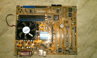 Лот: 1260130. Фото: 1. Нерабочая плата Asus K8N-V + рабочий... Материнские платы