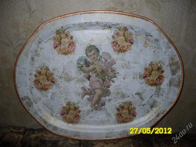 Лот: 1847204. Фото: 1. Разнос,металл,33*43 см. Столовые приборы, ножи
