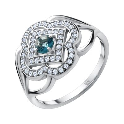 Лот: 23852809. Фото: 1. Серебряное кольцо с топазом и... Кольца, перстни