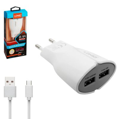 Лот: 11950940. Фото: 1. ЗУ 2USB 2.1A, кабель Micro USB... Другое (смартфоны, связь, навигация)