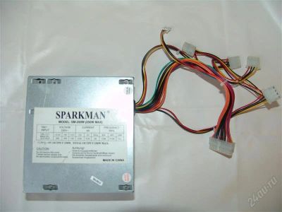 Лот: 1683705. Фото: 1. ATX Блок питания SPARKMAN SM-250W... Корпуса, блоки питания