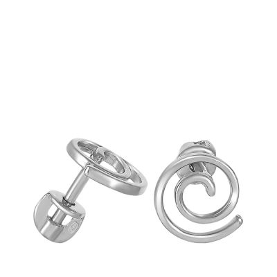Лот: 23845603. Фото: 1. Серьги-пусеты из серебра. Серьги, каффы