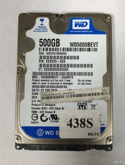Лот: 18266340. Фото: 1. Жесткий диск SATA-III 2,5 WD WD5000BEVT... Жёсткие диски (HDD)