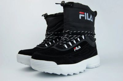 Лот: 16957915. Фото: 1. Сапоги FILA Fur Black / White... Сапоги