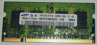 Лот: 1741135. Фото: 1. Samsung DDR2 1GB 2Rx16 PC2-5300S-555-12-A3. Оперативная память