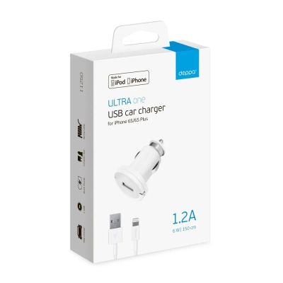 Лот: 24951776. Фото: 1. Автомобильное_З\У - USB_1A Deppa... Зарядные устройства, блоки питания, адаптеры сетевые для смартфонов