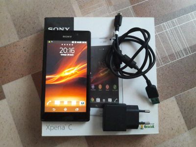 Лот: 7916763. Фото: 1. Sony Xperia C (С2305) Черный ТОРГ. Смартфоны