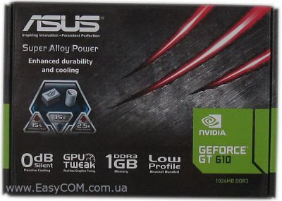 Лот: 8899914. Фото: 1. Видеокарта ASUS GeForce GT 610... Видеокарты