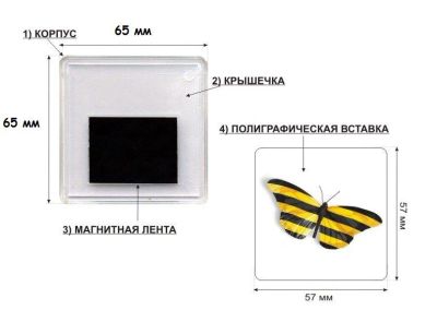 Лот: 4723832. Фото: 1. Магниты акриловые 65*65-55шт... Магниты сувенирные