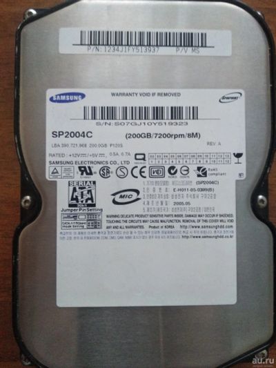 Лот: 17983056. Фото: 1. HDD Samsung SP2004C 200Gb/7200... Жёсткие диски (HDD)