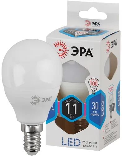 Лот: 24526152. Фото: 1. Светодиодная лампа ЭРА LED P45-11W-840-E14. Лампочки