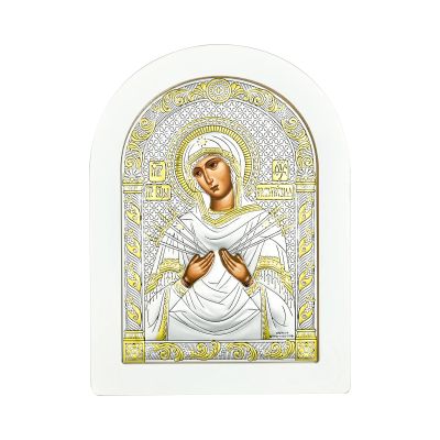 Лот: 23836004. Фото: 1. Икона Божия Матерь Семистрельная. Другое (ювелирные изделия, бижутерия, часы)