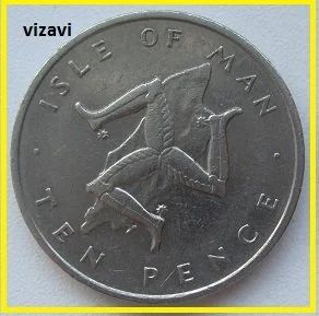 Лот: 16749774. Фото: 1. Остров Мэн 10 пенсов 1976 (9). Великобритания и острова