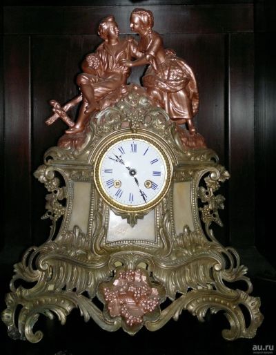 Лот: 17287430. Фото: 1. часы настольные,каминные,бронза... Часы настенные, настольные