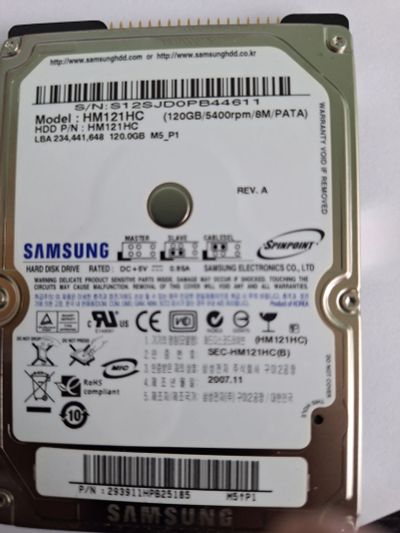 Лот: 25235761. Фото: 1. Жесткий диск Samsung HM121HC. Жёсткие диски (HDD)