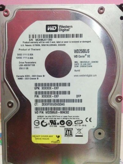 Лот: 11133556. Фото: 1. Жесткий диск WD 250 Гб Caviar... Жёсткие диски (HDD)